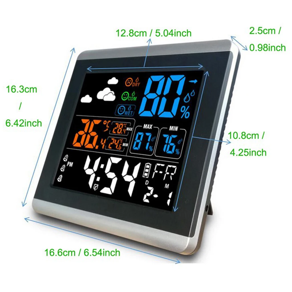 Large Screen LCD Digital Table Alarm Clock Wall Clock With Temperature Calendar Hygrometer