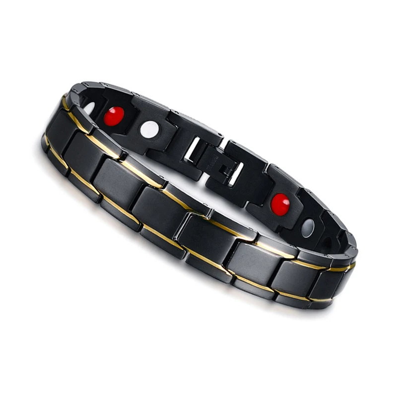 Black Men's Health Bracelets & Bangles Power Titanium Steel