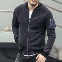 Army green cotton mens sweatshirt fleece jacket Mens pilot jacket men casual winter sweatshirts jacket slim zipper jacket 2017
