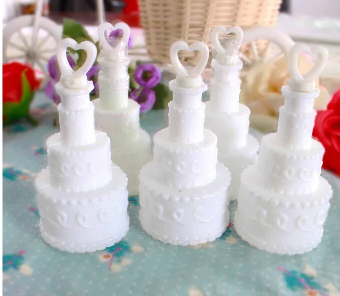 White Wedding Empty Cake Bubble Bottles soap water bubble bottles wedding decorations 24pcs | Дом и сад