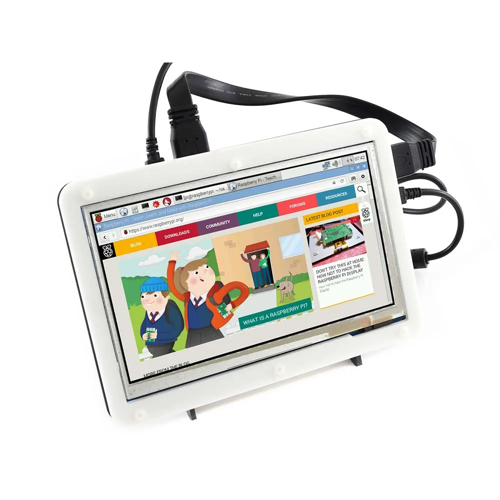 Waveshare 7 дюймовый HDMI LCD (B) (с двухцветным чехлом) 800*480 емкостный сенсорный экран для