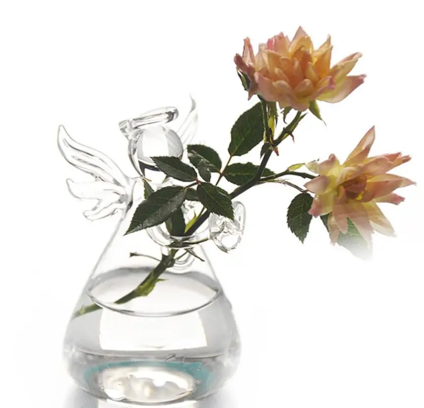 

1pcs Transparency Glass Angel Vases Wall Vase GS002