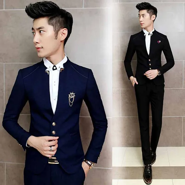Jas Pria 2017 Musim Gugur Slim Fit Pernikahan Setelan 