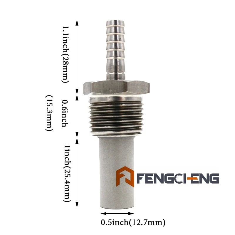 

1/2" MPT Oxygen Stone - 0.5 & 2.0 Micron, Kegging Homebrew, 1/4"Barb