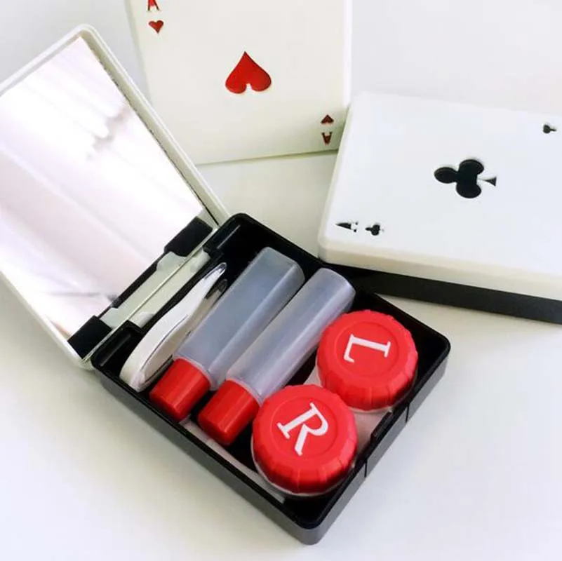 

Case Hot Poker New Random Color 1 Pcs Mini Container Travel Pocket Health Contact Lens Poker Shape Case Portable Storage Tools