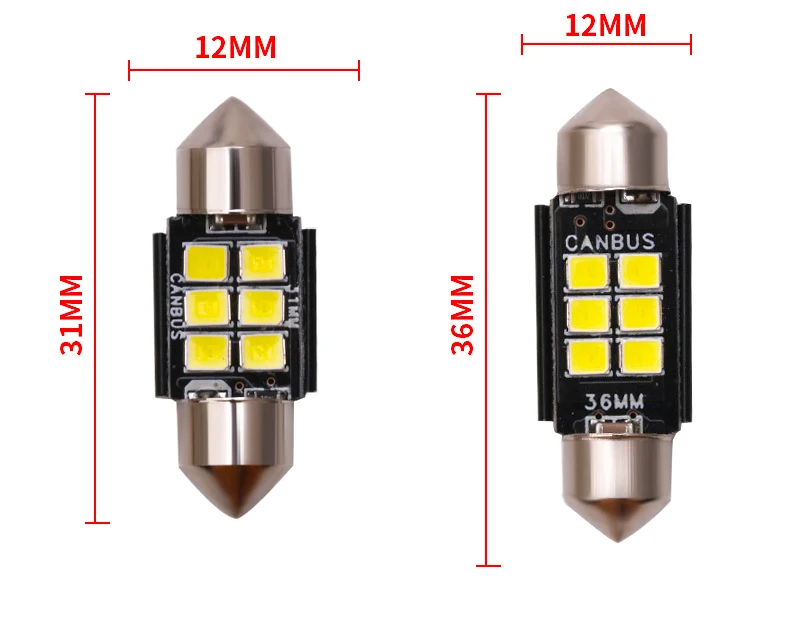 1 шт. гирлянда лампы CANBUS 31 мм 36 39 41 C5W светодиодный без ошибок 3030 6 SMD интерьерные для