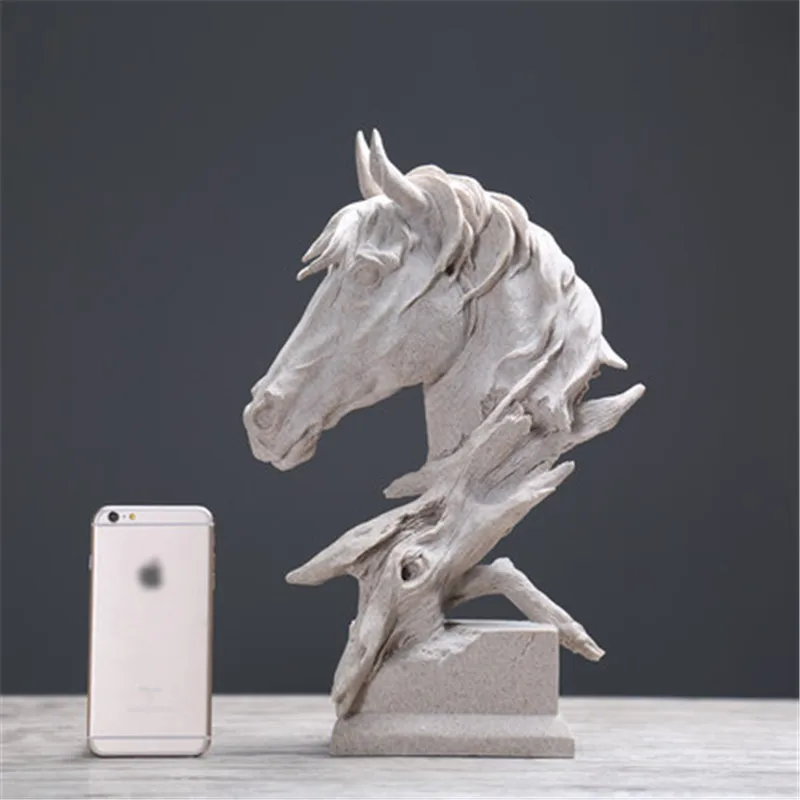 Креативное Украшение Скульптура в виде головы лошади в форме животного гостиная книжный шкаф ТВ Стенд песчаник ремесла Para Casa Декор L3324