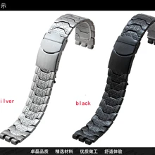 Серебряный черный металл нержавеющая сталь бабочка хлопки ремешок для Swatch YCS410GX ремешок 19 мм
