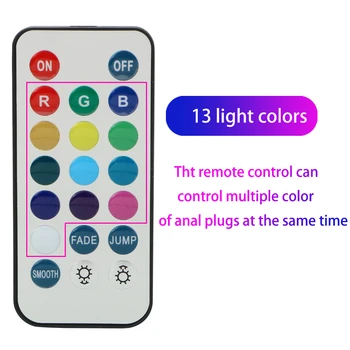 IKOKY LED Light Metal Anal Plug Stainless Steel Butt Plug No Vibrator Remote Control Prostate Massager Sex Toys For Couples 3