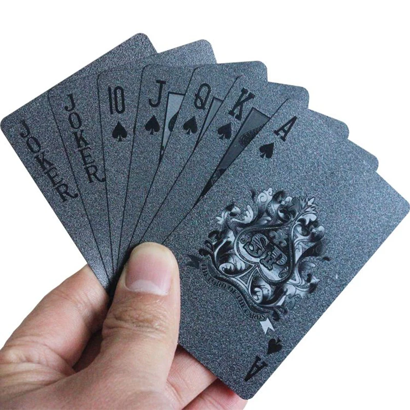 2019 Стандартный игральные карты Черный Пластиковые покерные карты PET непромокаемые прочные пластиковые для настольных игр