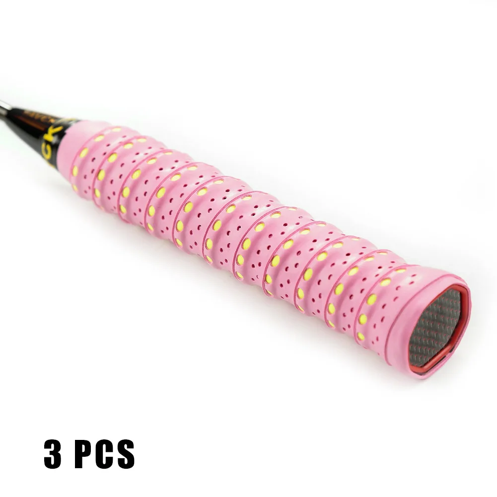 Высокое качество 3 шт. противоскользящая Теннисная ракетка для бадминтона лента для обмотки ручек Лента обмотки для удочки NCM99 - Цвет: Pink