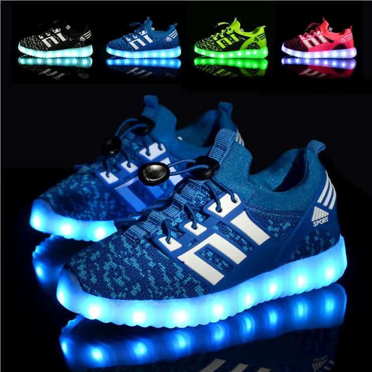 Glowing Children casual Shoes with USB rechargeable Kids Led Light up Shoes Luminous Sneakers for Boys Girls Sneaker Pink Black