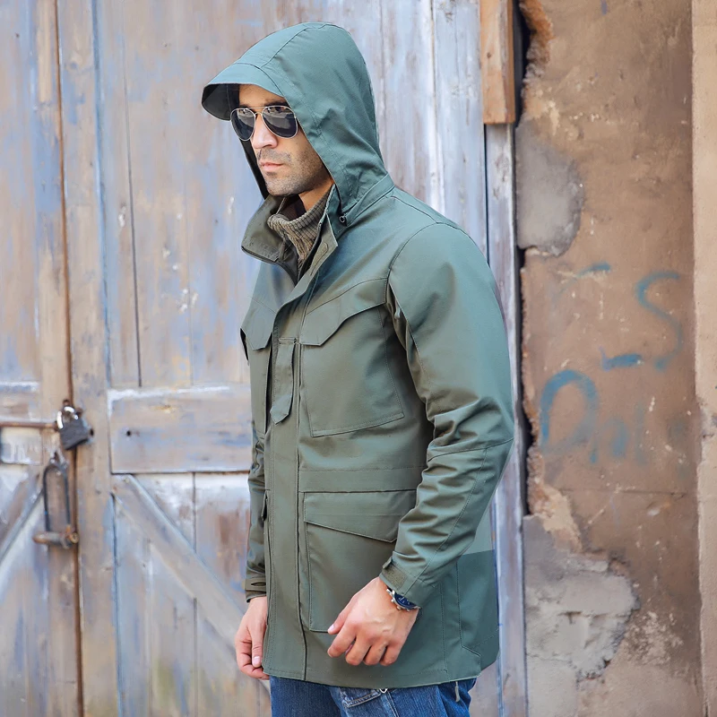  M65 Tactical Trench Men Coat Army Military Waterproof Trench Coat Hoodie Casaco Masculino Windbreak