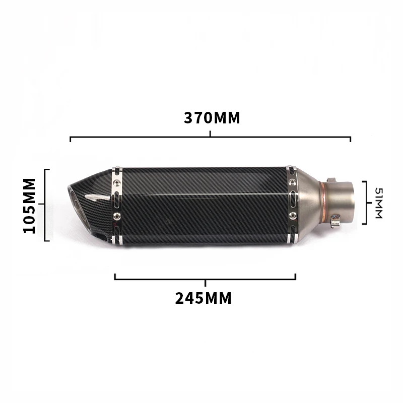 51 мм выхлопная труба глушителя из нержавеющей стали для мотоцикла Модифицированная 310 мм/370 мм/470 мм/570 мм Выхлопная система глушителя для мотоцикла дБ убийца