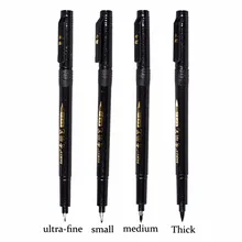 1 шт., каллиграфическая ручка, толстая, средняя, маленькая, ультра, фетровая кисть, наконечник, калиграфия, ручки, черные, перманентные чернила, Повторное заполнение, маркеры, ручка
