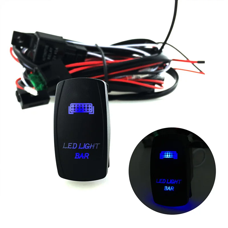 HUIQIAODS LED-Lichtleisten-Kabelbaum-Kit 12V 40A Relais ein Für alle 12 / 24V-Autos aus Wasserdichter Schalter HUIQIAODS LED-Lichtleisten-Kabelbaum-Kit 12V 40A Relais ein Für alle 12 / 24V-Autos aus Wasserdichter Schalter