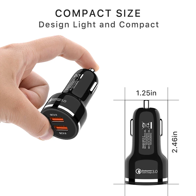 48W Dual Quick Charge 3.0 USB Car Charger (7)