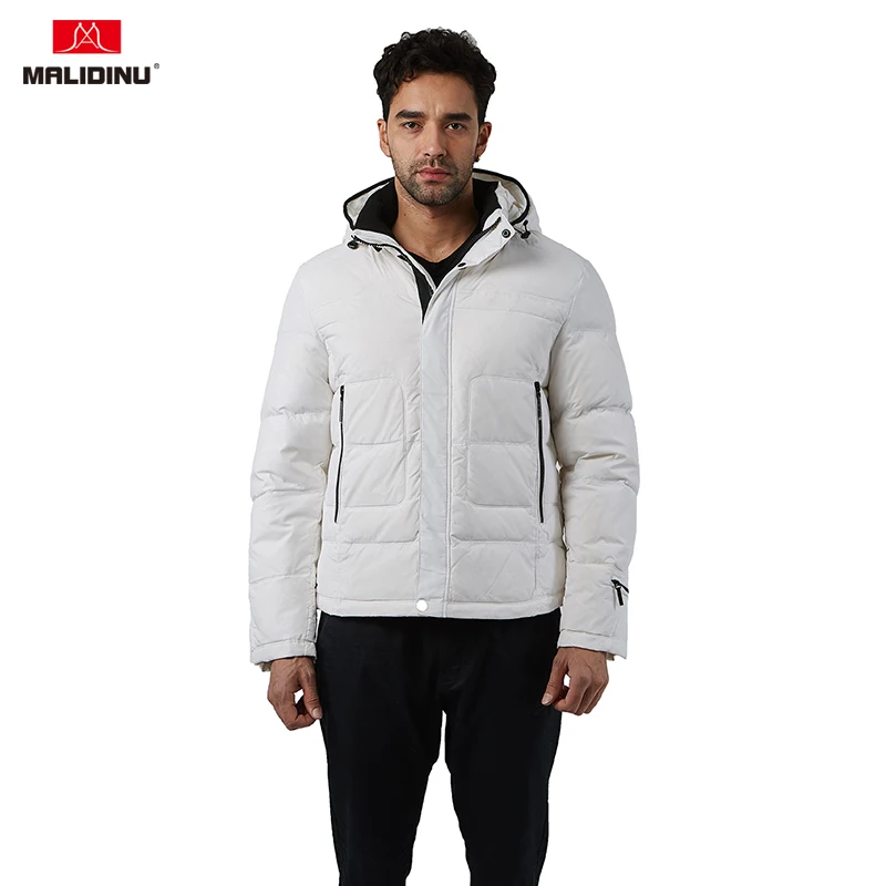 

MALIDINU 2019 Men Down Jacket Hooded Winter Down Coat Duck Down Jacket Men Fashion Parka Brand Thick Warm Men Jacket Winter -30C