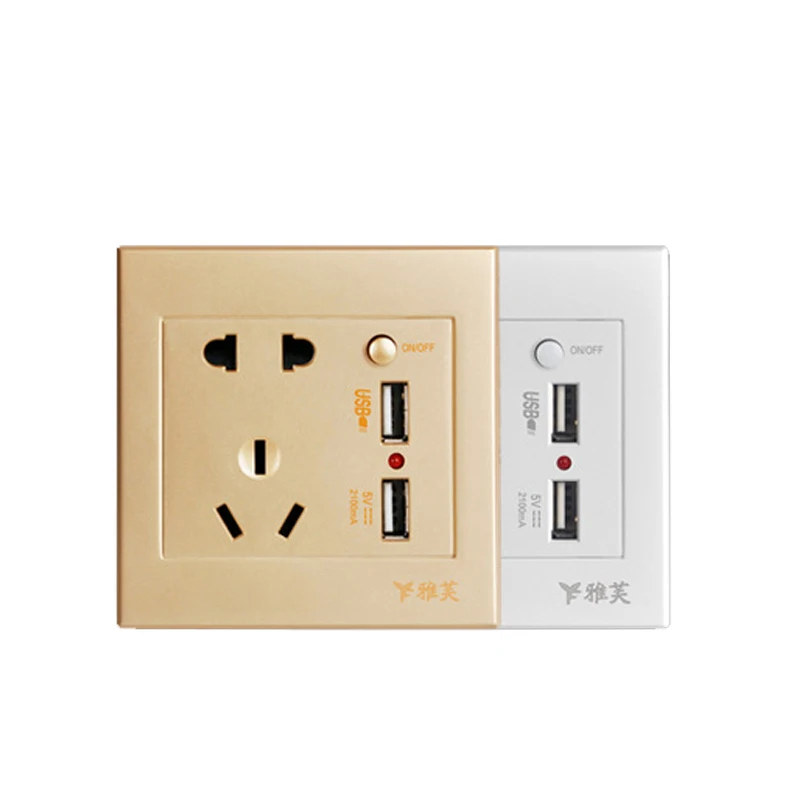 

Electrical Double USB Charging Ports Outlet Power Wall Socket Plug Panel Switch/xj