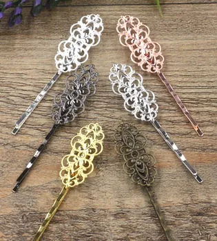 

15x12mm Blank Bobby Pins Hairpins Bases Vintage Filigree Flower Hair Clip DIY Findings Hair Accessories for Women Hair Headwear