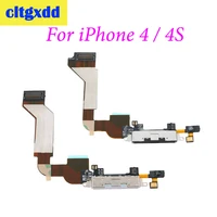 cltgxdd USB Charging Port Connector Charge Dock Socket Jack Plug Flex Cable With Microphone For iPhone 4 4G 4S