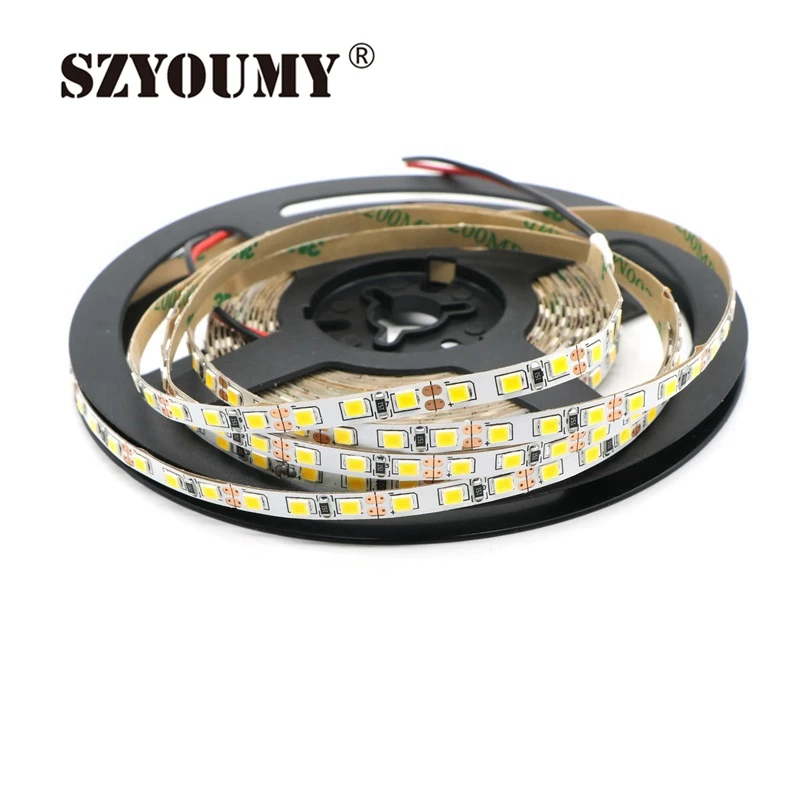 SZYOUMY 12 V 2835 Светодиодные ленты 5 мм 16.4ft изящный полосатый IP20 Non-Водонепроницаемый 120 светодиодный s/M 5 м/рулон Светодиодные ленты белый/теплый белый