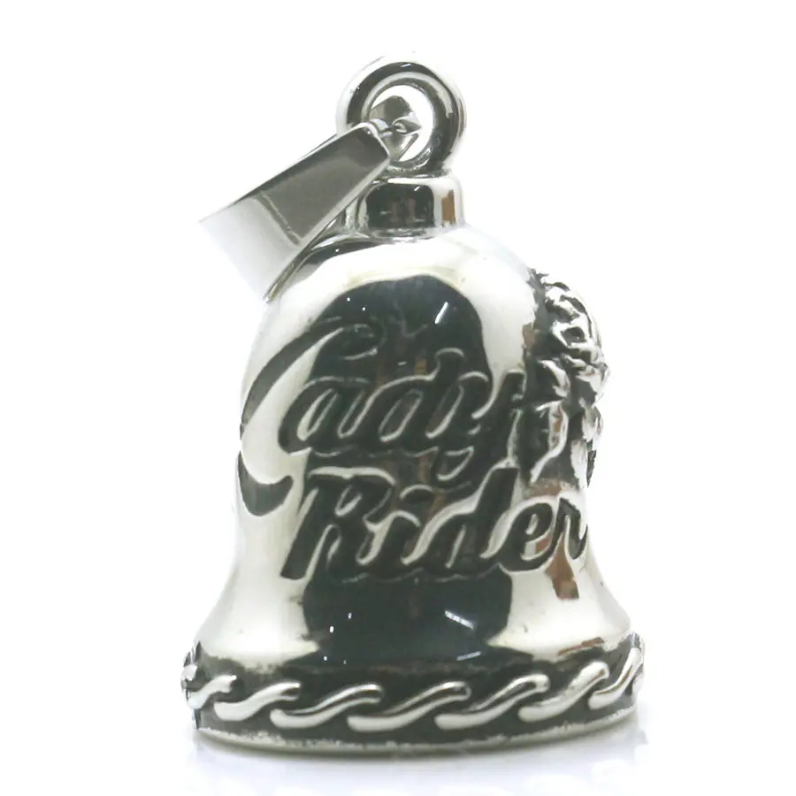 

Newest Women 316L Stainless Steel Cool Lady Rider Flower Silver No Sound Bell Pendant For Gift