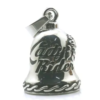 

Newest Women 316L Stainless Steel Cool Lady Rider Rose Flower Have Sound Ring Bell Pendant For Gift