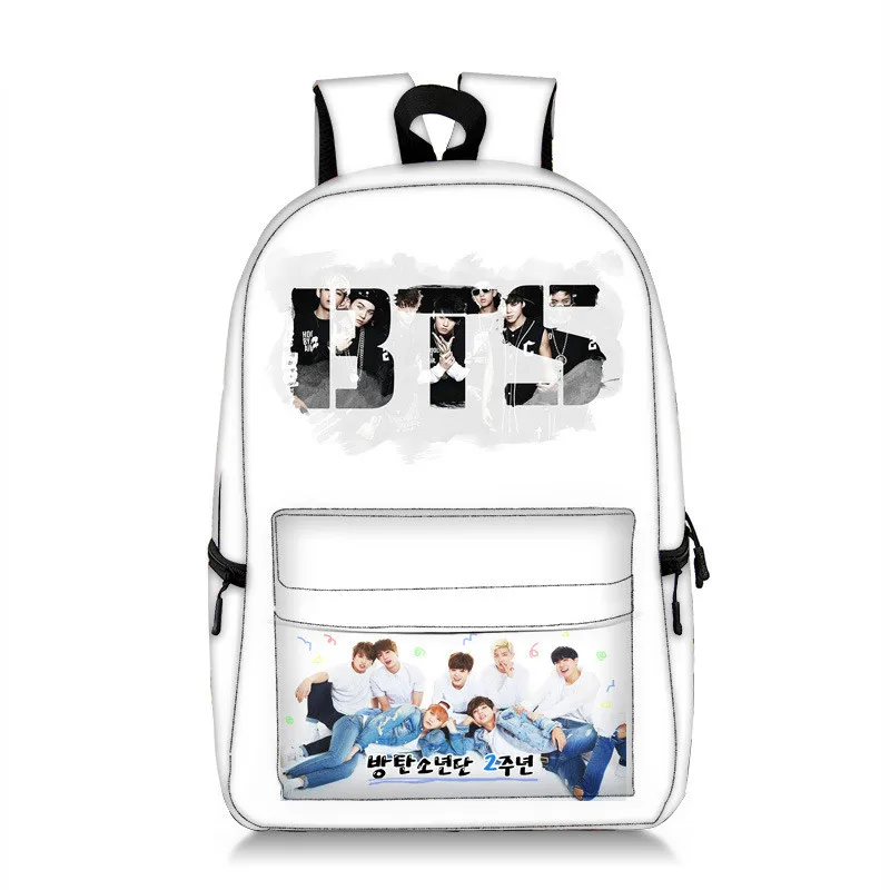 

BTS New Middle School Schoolbag Simple Bag for Teenage Girls Women Backpack Fashion Female Rucksack Juvenile Shoulder Bag