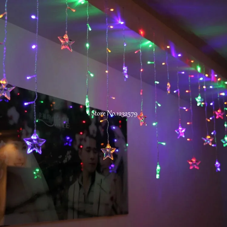 Гирлянда занавеска со звездами 4 м 100 светодиодов|light garland|string lights garlandscurtain string light |