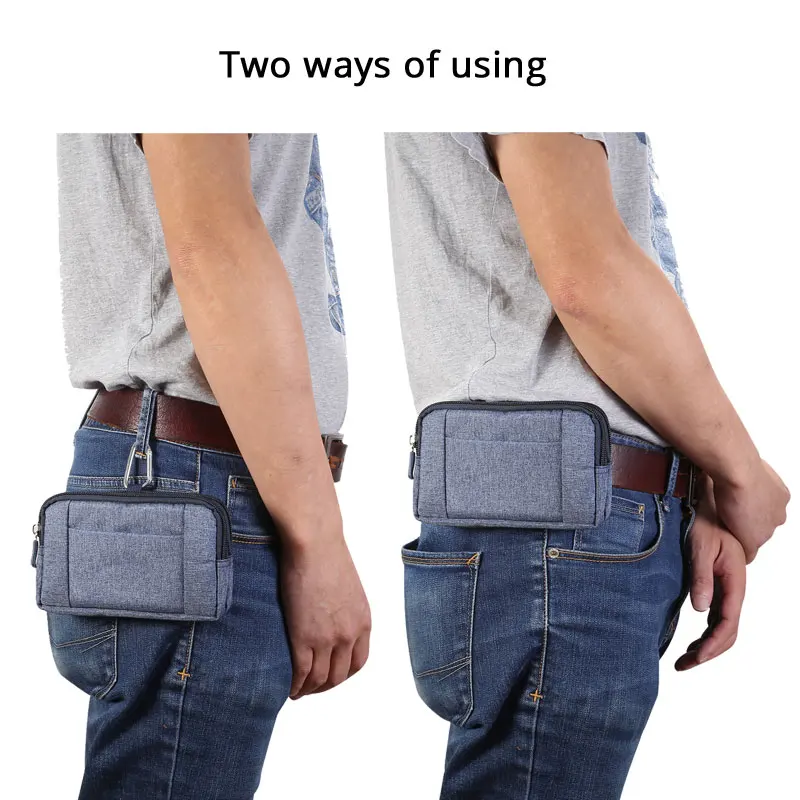 iphone 7 silicone case CHEZVOUS Cowboy Cloth Phone Pouch Belt Clip Bag for iPhone Samsung Xiaomi Huawei Case 2 Zippers Card Pocket Waist Bag Universal iphone 8 plus case