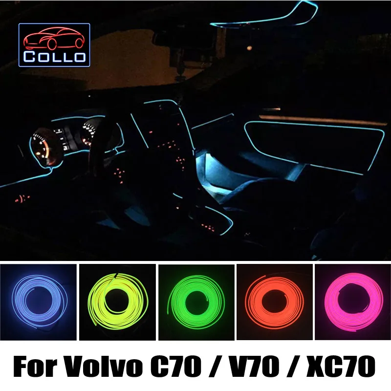 

Newest For Volvo C70 / V70 / XC70 / Car Decoration Cold Light Romantic Atmosphere Lamp / EL Wire 9 Meter A Set Decorative Strip