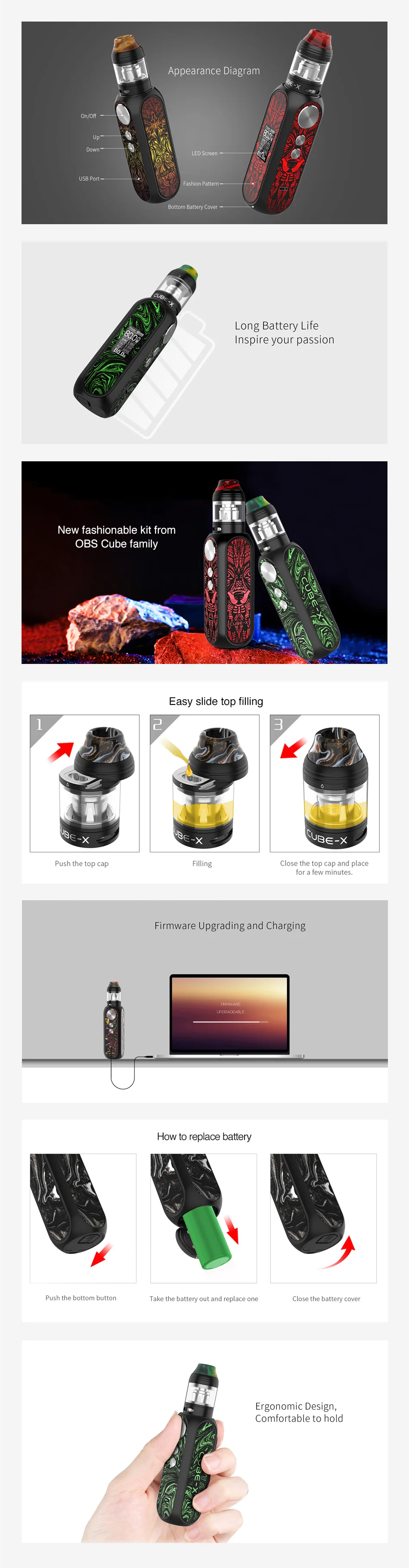 OBS Cube X 80W VW Kit with Cube X Mesh Tank