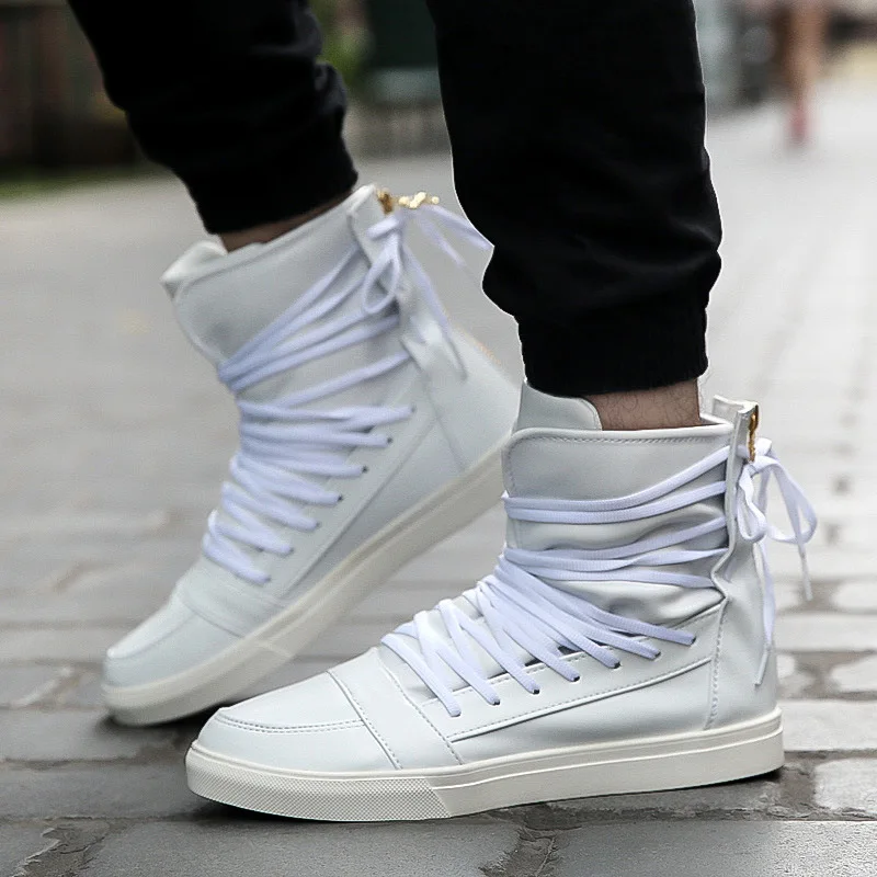 Top Quality Pu Leather Men High Top 