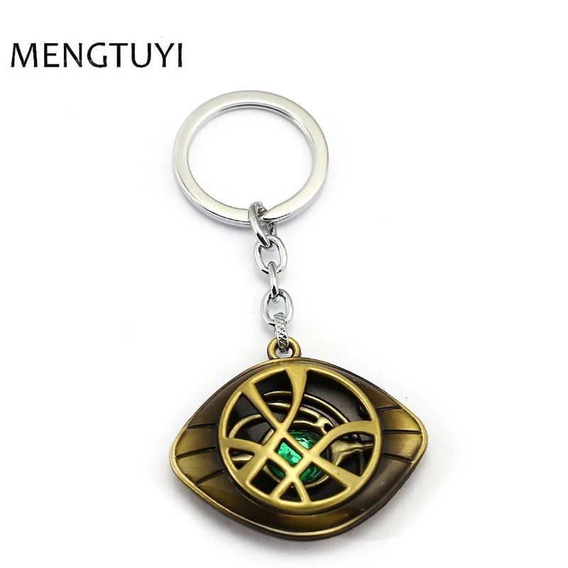 

J store 2 colors film Doctor Strange Keychain for Men Car Eye Shape Model Silver Gold Key Chain Ring Chaveiro
