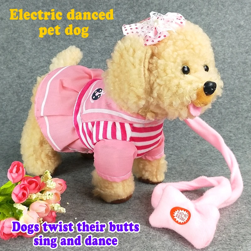 

33cm Singing Walking Musical Robot Dog Interactive Electric Pets Plush Toys Outdoor Fun Doll Baby toy Gifts for kids 2 colors