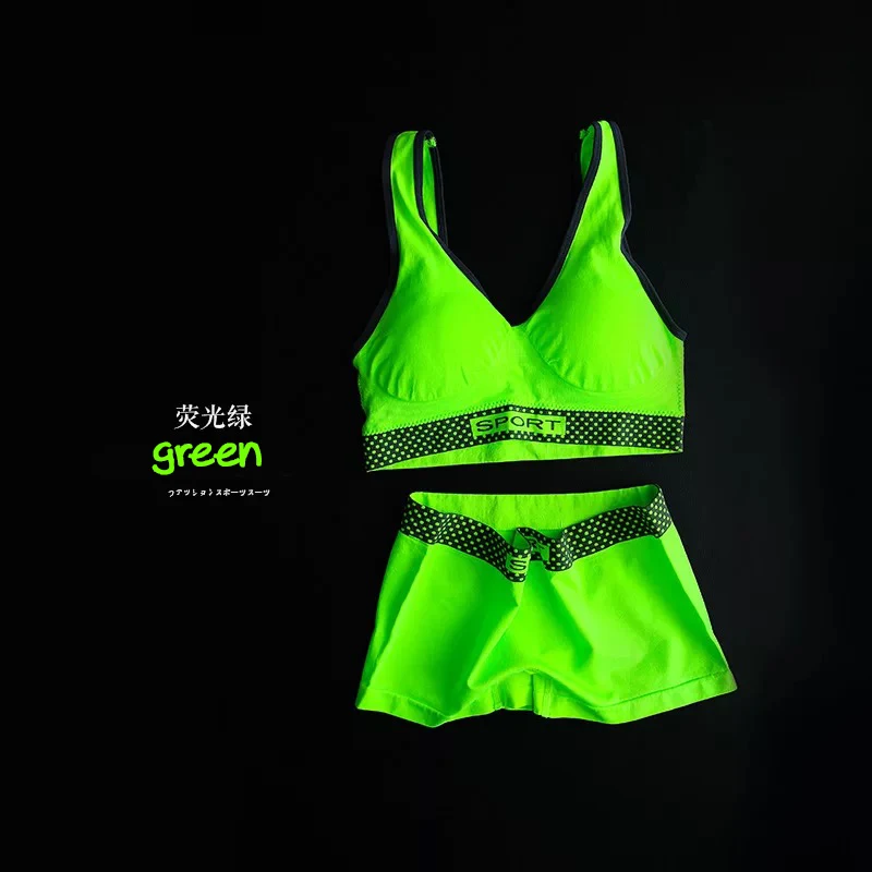 

Active Bra Set Sexy Women Bra with Pads Seamless Push Up Bra Underwear Wireless Sports Active Bra Fluorescence Green B1