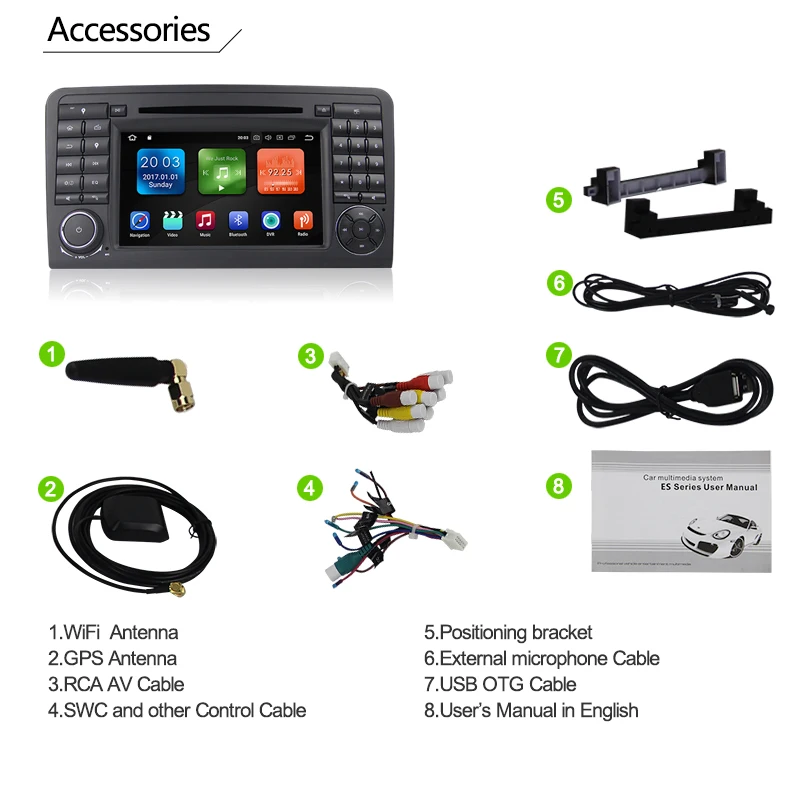 Best Android 8.0 4G 8 CORE CAR DVD player For Mercedes Benz GL ML CLASS W164 ML350 ML500 X164 GL320 GPS Double Din stereo radio wifi 44