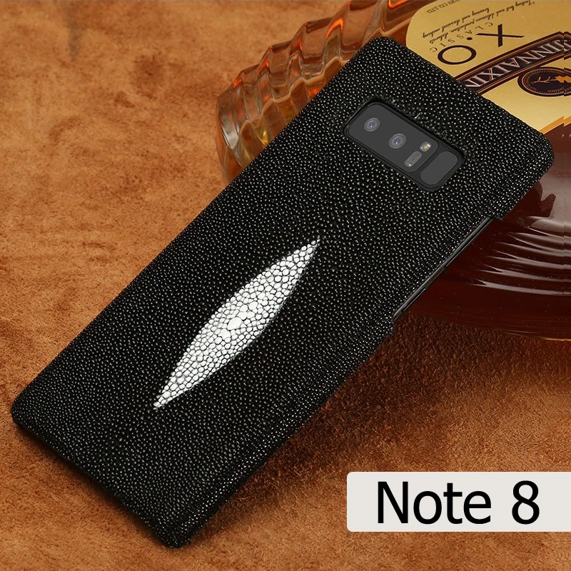 Stock ! Real Natural Genuine Water Stingray Pearl Fish Skin Leather Case for Galaxy Note 8 Luxury Back Cover Samsung Note8 | Мобильные