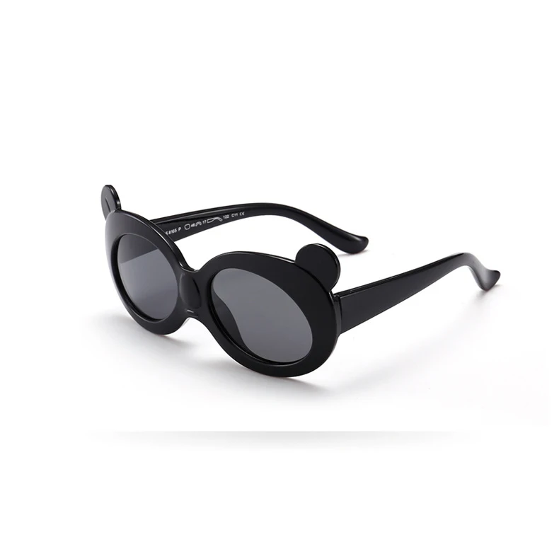 Psacss милый медведь поляризованные солнцезащитные очки для детей девочек мальчиков детская винтажная силиконовая оправа солнцезащитные очки Gafas Infantil UV400 - Цвет линз: ATBK8165-1