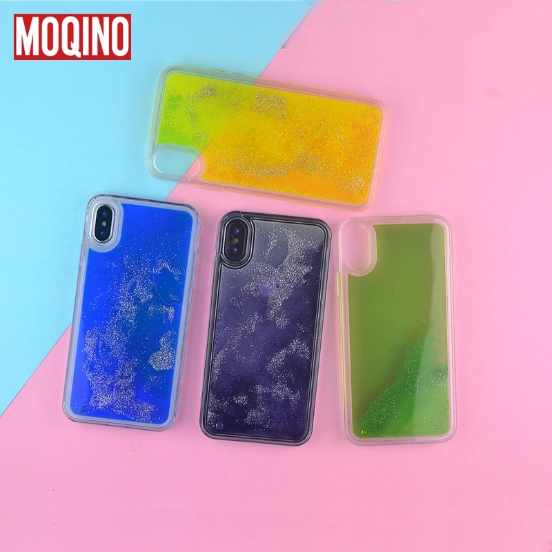 

MOQINO For iPhone X 8 Case Glitter Liquid Quicksand Phone Case Colorful Color Pattern Case for iPhone 7 6splus 6 6s 8 Plus