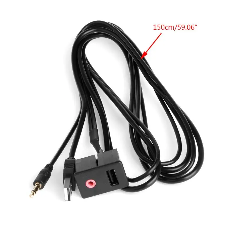 Автомобильный 3 5 мм USB AUX разъем для наушников монтажный адаптер панель