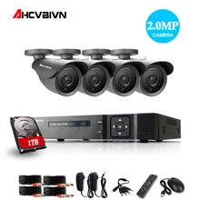 4CH CCTV системы 1080 P AHD DVR 4 шт. 2.0MP ИК всепогодный Открытый камера дома безопасности наборы наблюдения e-mail оповещения