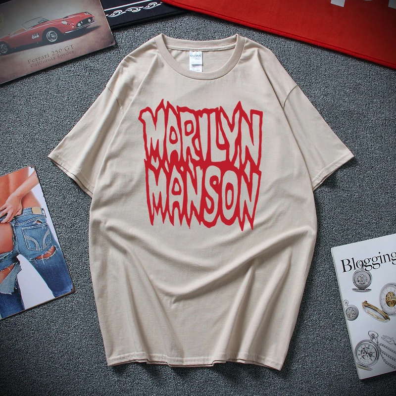 Rare Marilyn Manson Kill God Kill 1994 T-Shirt Reprint Loose Cotton T-Shirts For Men Cool Tops T Shirts