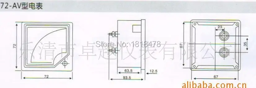 Fujiang SQ72 45-65 Гц Частота AC 220 В 100 в 380 В аналоговый измеритель в панель 2,5 Точность класс тестер 72*72 мм
