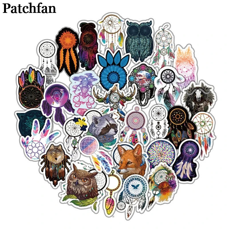 

Patchfan 57pcs Dreamcatcher cartoon stickers DIY scrapbooking Laptop Skateboard Motorcycle Decoration badges Pasters decor A2047