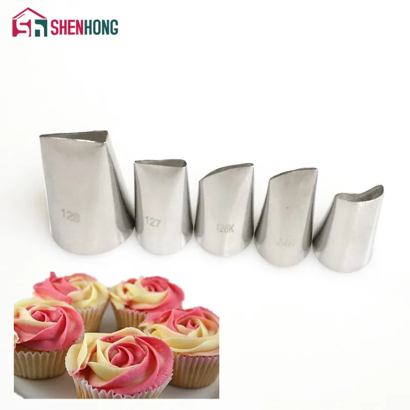

Rose Leaves Nozzle Icing Piping Tips Leaf Korea Stainless Steel Pastry Cake Decoration Tools for the Kitchen Baking