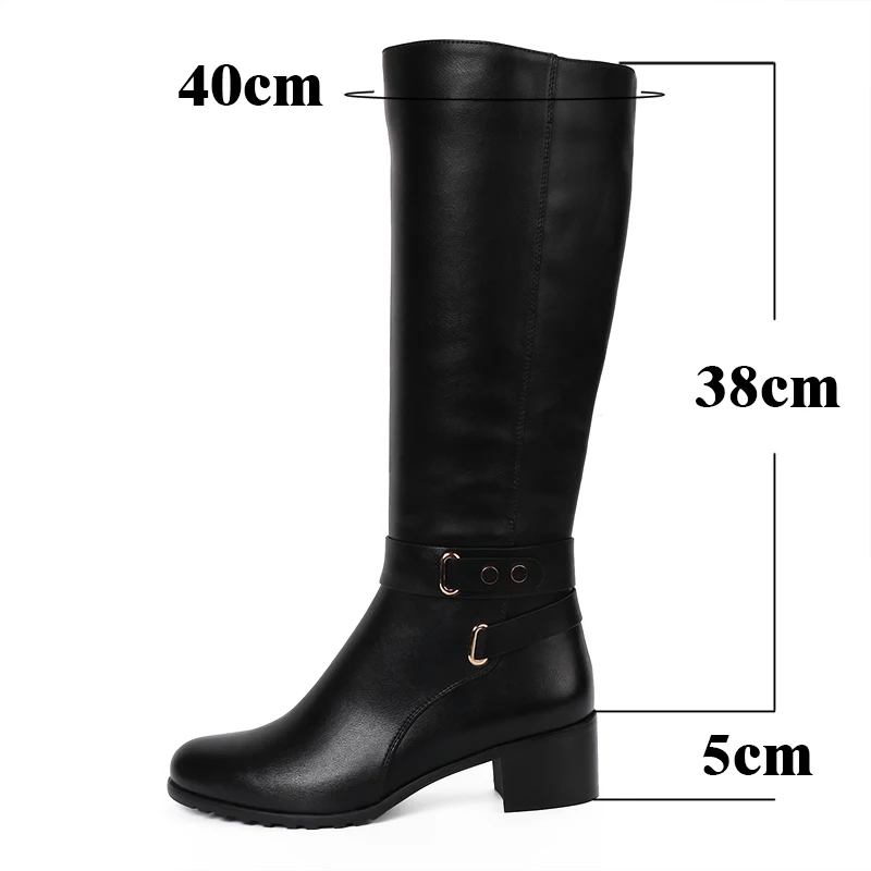 AIMEIGAO New 2017 Winter High Boots Round Toe knee High Boots Zipper Boots Winter Shoes For Women zapatos de mujer de moda