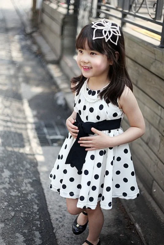 Children's Summer Clothing Girls Big Bow Dress Korean Kids Baby Girl