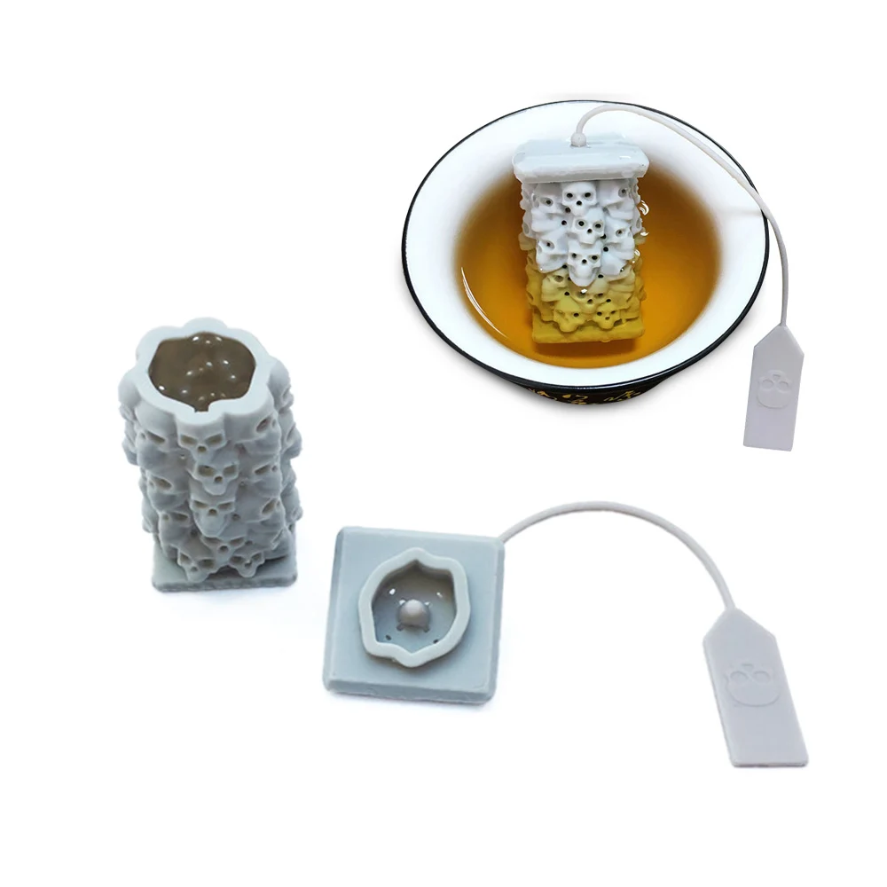 

1Pcs Creative Skull Coffee Tea Infusers Makers Diver Loose Leaf Strainer Bag Mug Filter Kitchen